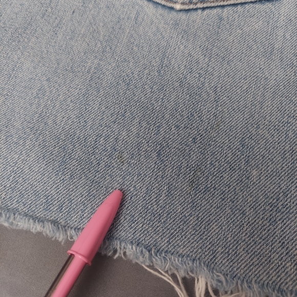 Vintage Levi's Distressed Denim Shorts Size 38 Blue Jean Cutoffs - Picture 11 of 16